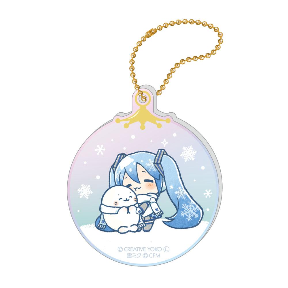 しろたん×雪ミク_オーロラアクリルキーホルダー ちびキャラver. 【C】