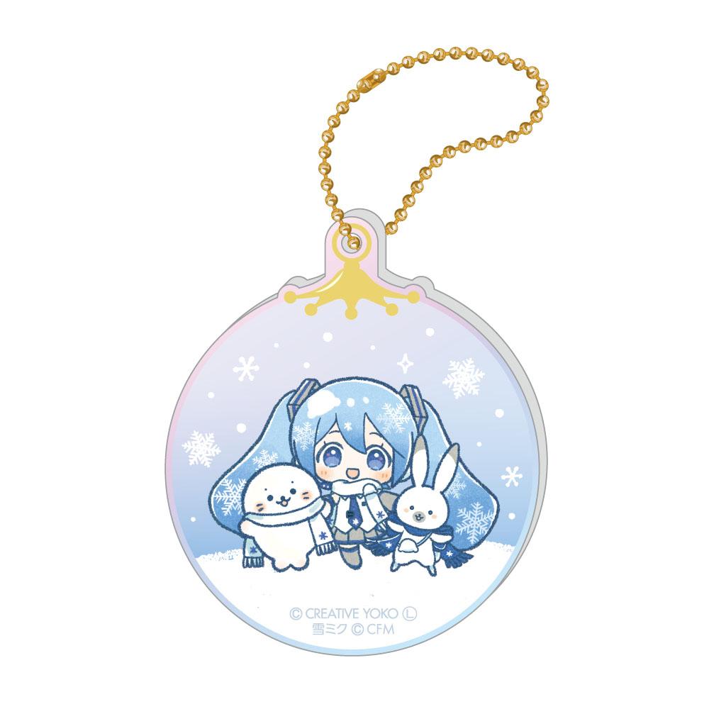 しろたん×雪ミク_オーロラアクリルキーホルダー ちびキャラver. 【A】