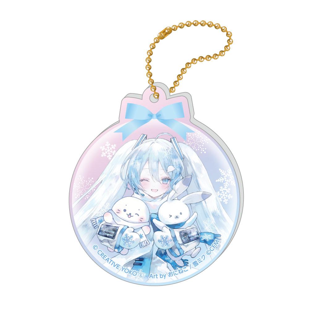 しろたん×雪ミク_オーロラアクリルキーホルダー 等身ver.