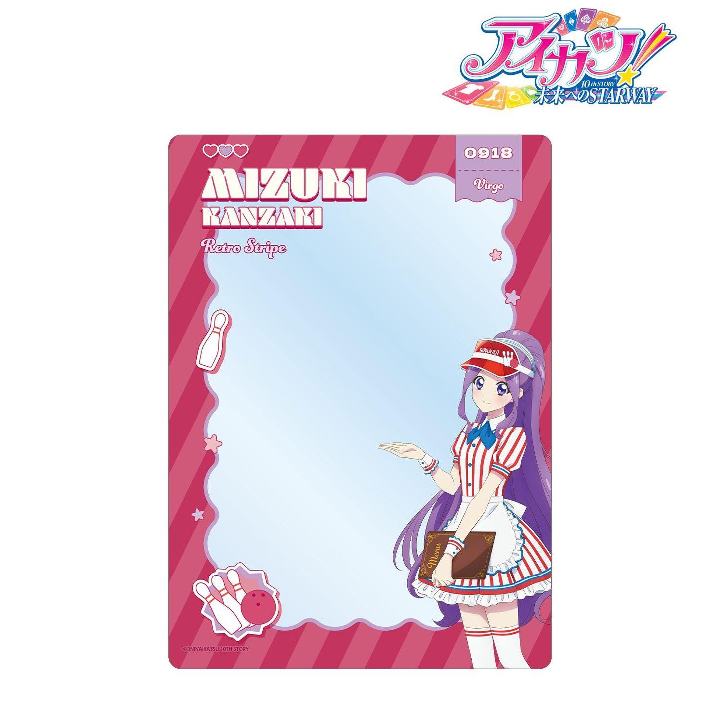 アイカツ! 10th STORY ~未來へのSTARWAY~(偶像活動! 10th STORY ~通往未來的STARWAY~) 描き下ろし 神崎美月 レトロストライプver. A5硬質卡套