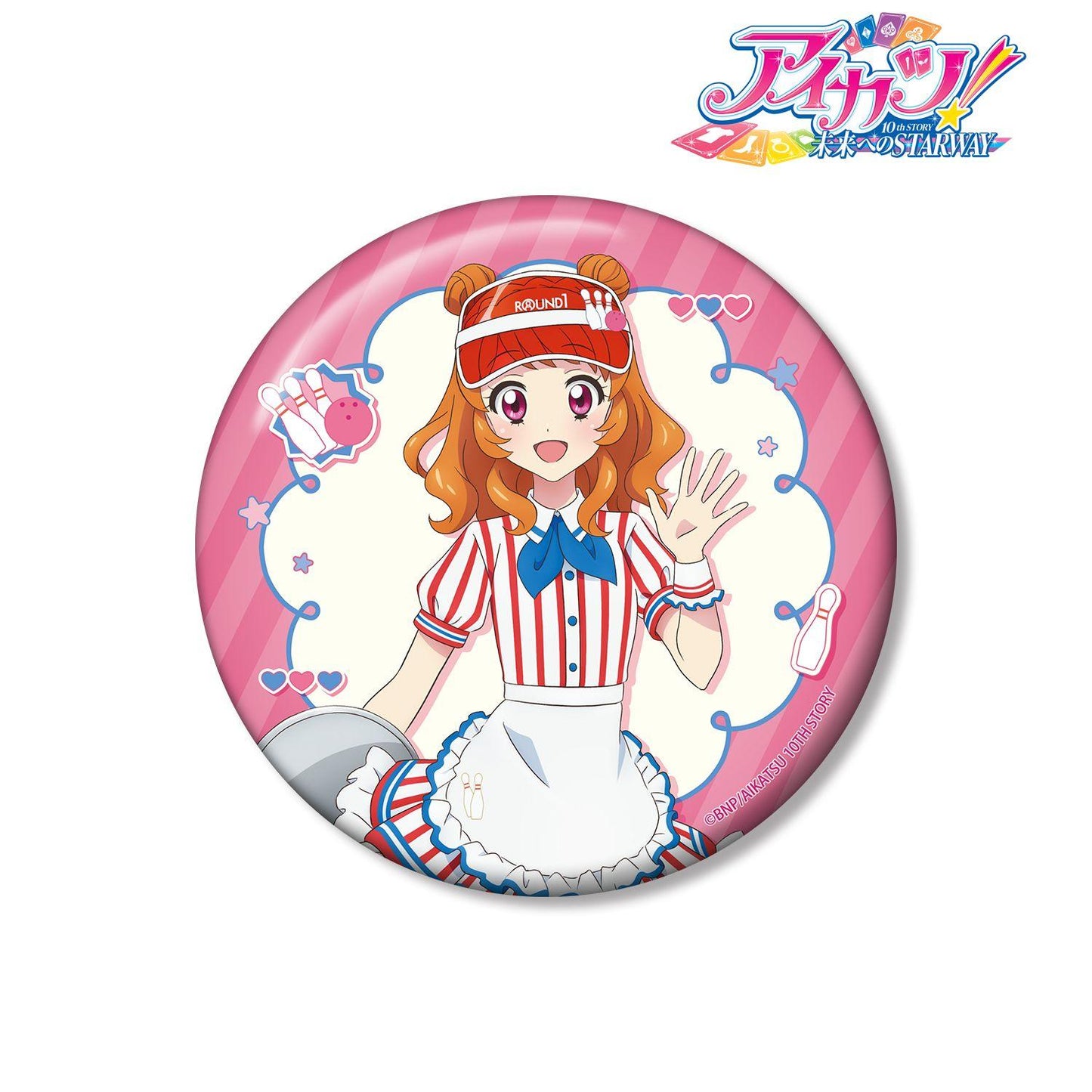 アイカツ! 10th STORY ~未來へのSTARWAY~(偶像活動! 10週年物語 ~通往未來的STARWAY~) 描き下ろし 大空あかり レトロストライプver. 100mm徽章