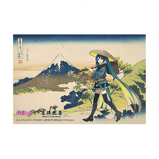 葛飾北斎×《初音未來》 iXima 明信片 甲州犬目峠