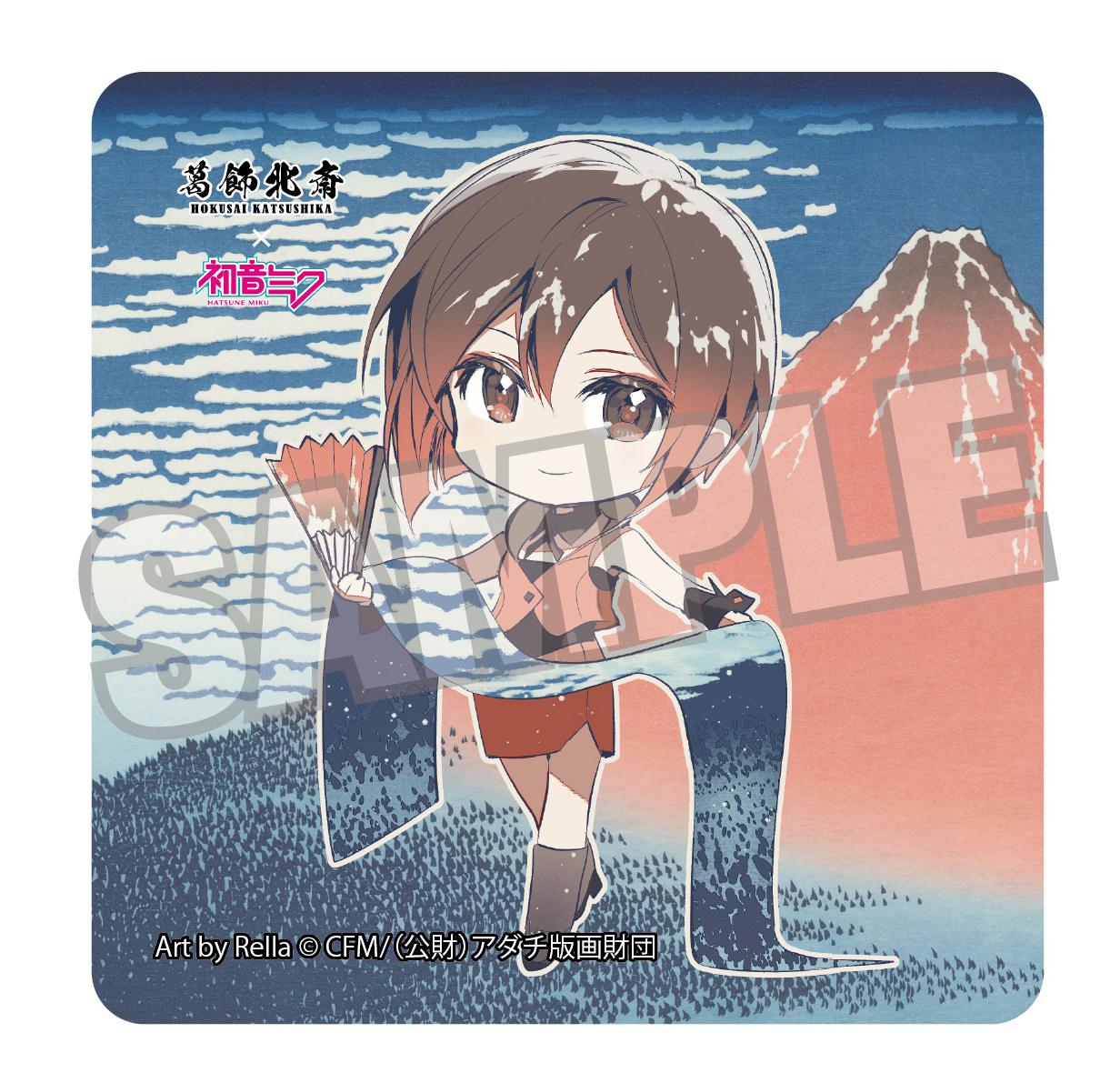 葛飾北斎×《初音未來》 Rella 貼紙 MEIKO 迷你角色 凱風快晴