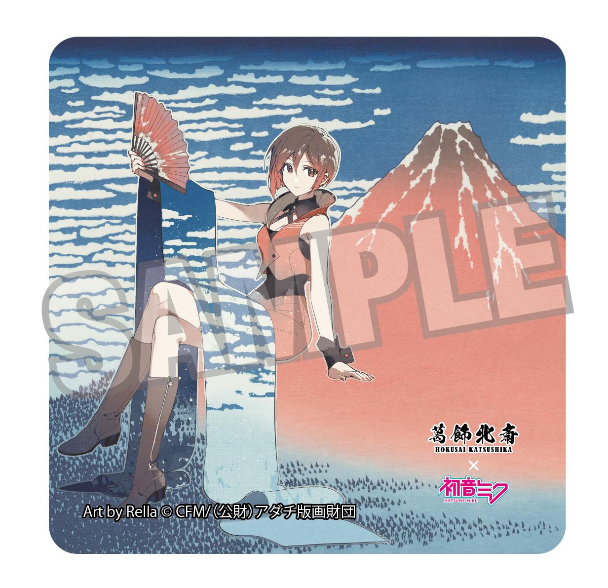 葛飾北斎×《初音未來》 Rella 貼紙 MEIKO 凱風快晴