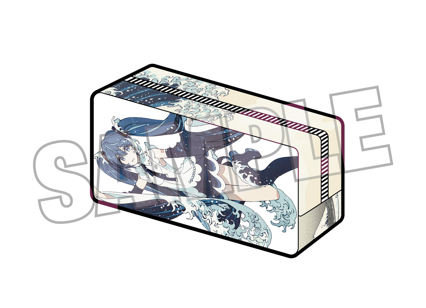 葛飾北斎×《初音未來》 Rella 透明筆袋 《初音未來》 神奈川沖波裡