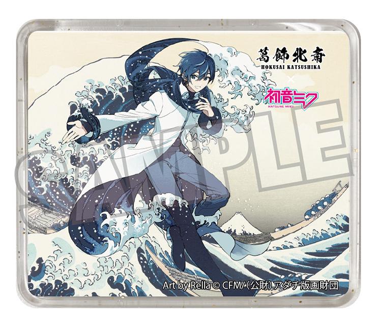 葛飾北斎×《初音未來》 Rella 立體磁吸 KAITO 神奈川衝浪裡