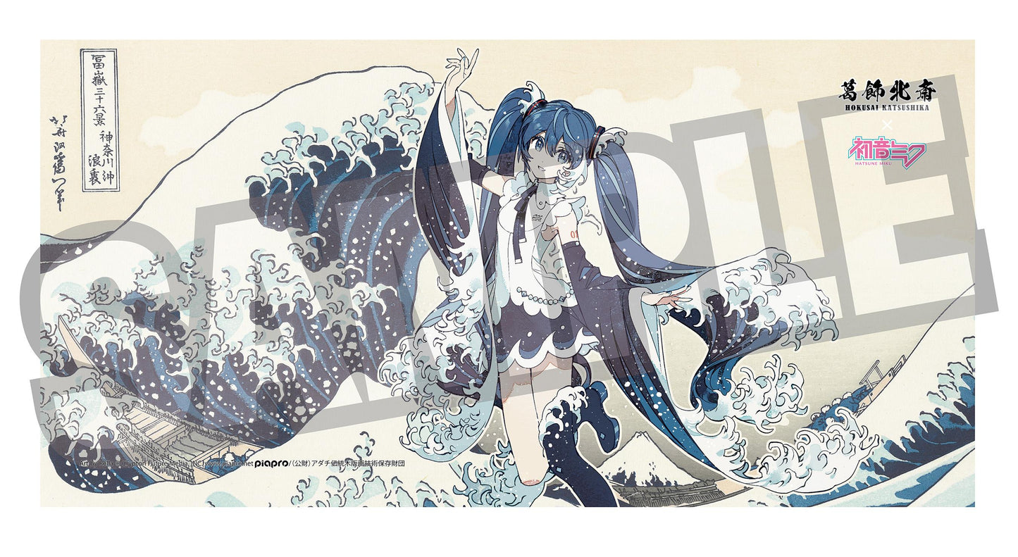 葛飾北斎×《初音未來》 Rella 浴巾 《初音未來》 神奈川沖浪裡