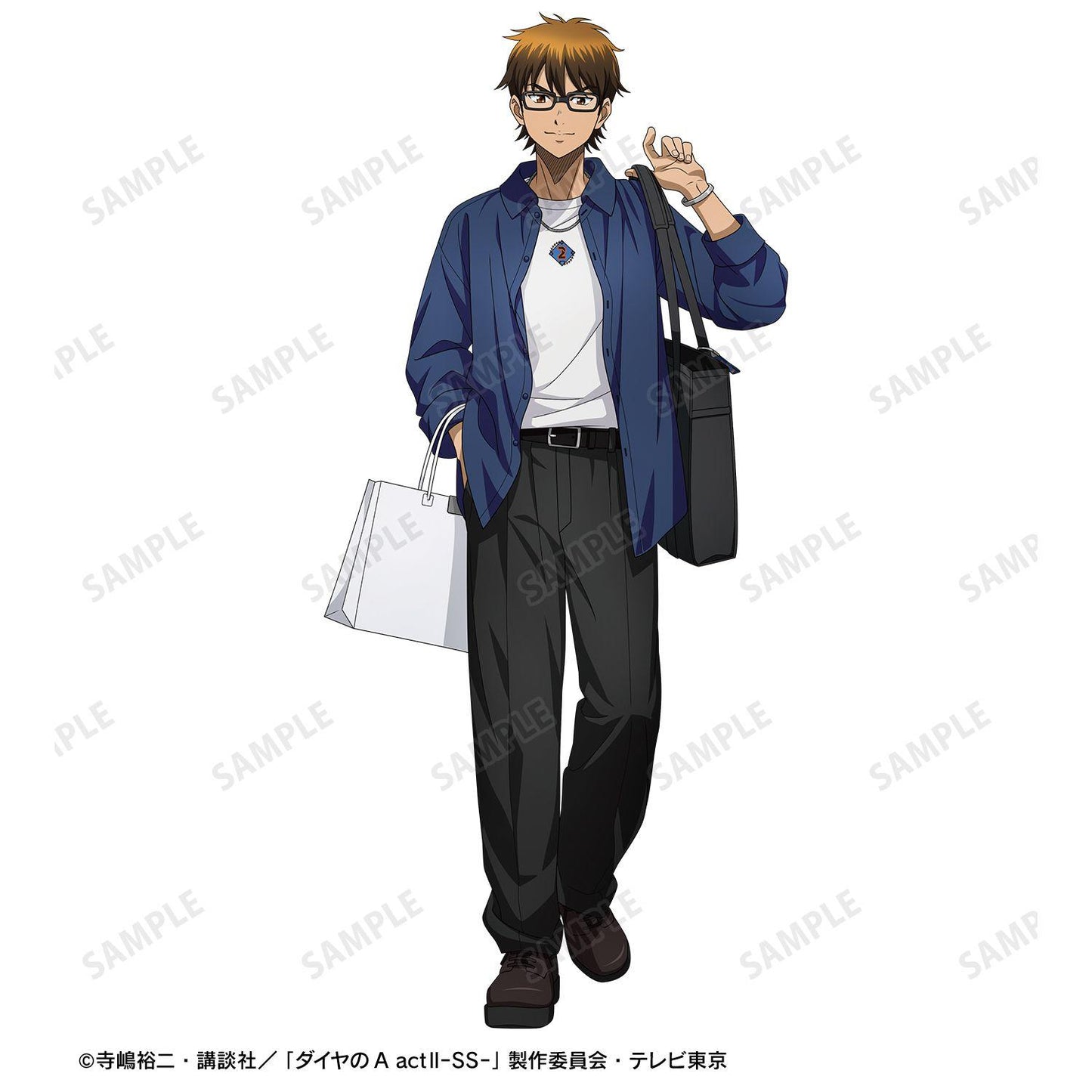 鑽石王牌 actⅡ(鑽石王牌 actⅡ) -Second Season- 御幸一也 私服・購物ver. 刺繡BIG廓形T恤 L碼