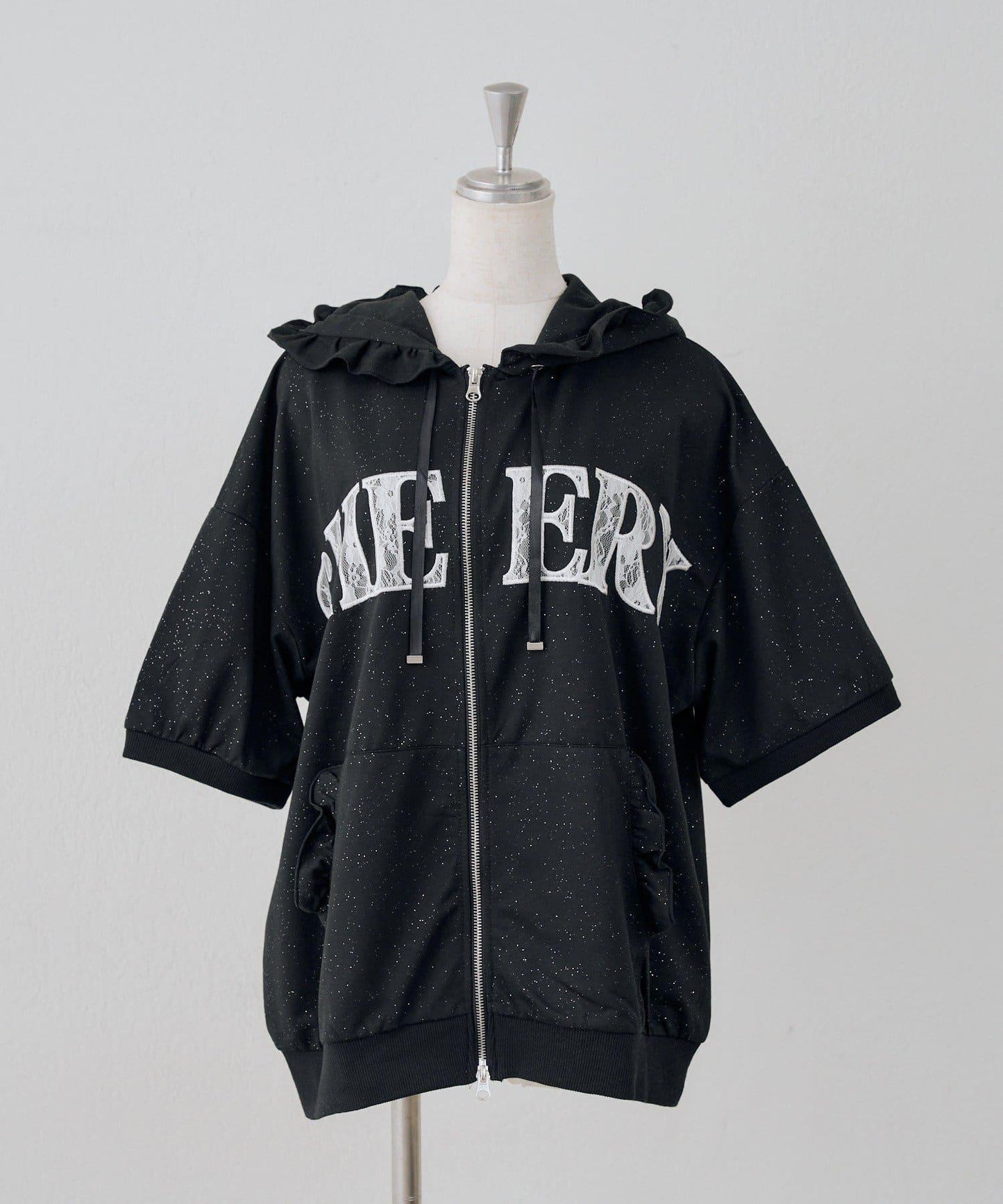 【continuer】Logo荷葉邊連帽衛衣
