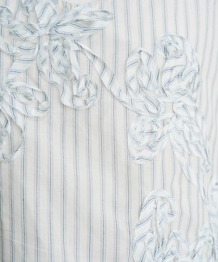 條紋 刺繡 吊帶背心