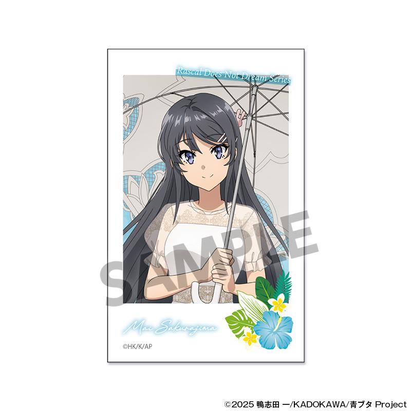 青春ブタ野郎シリーズ(青春豬頭少年系列) 描き下ろしインスタントフォト風ステッカー 桜島麻衣 バカンス ver.