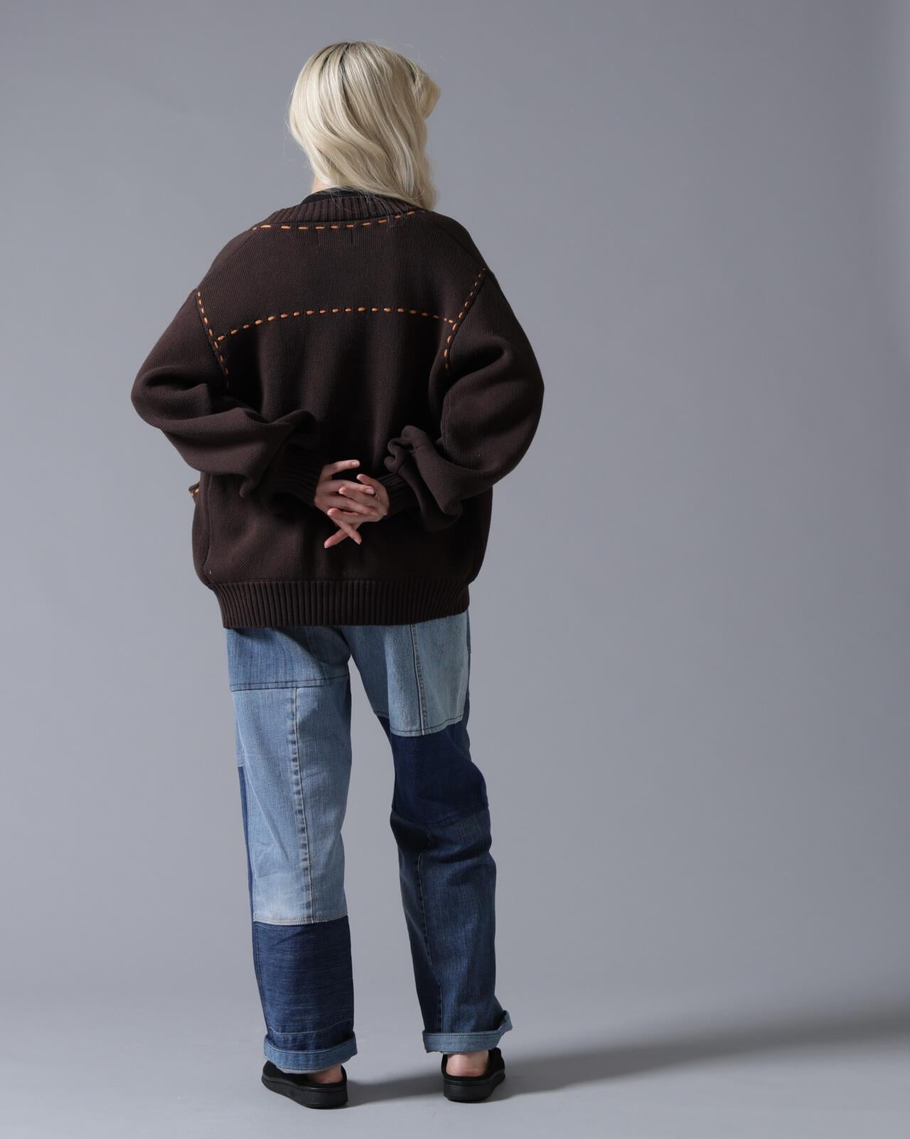 B omnivore/ビーオムニボー STITCH KNIT CARDIGAN 針織開衫