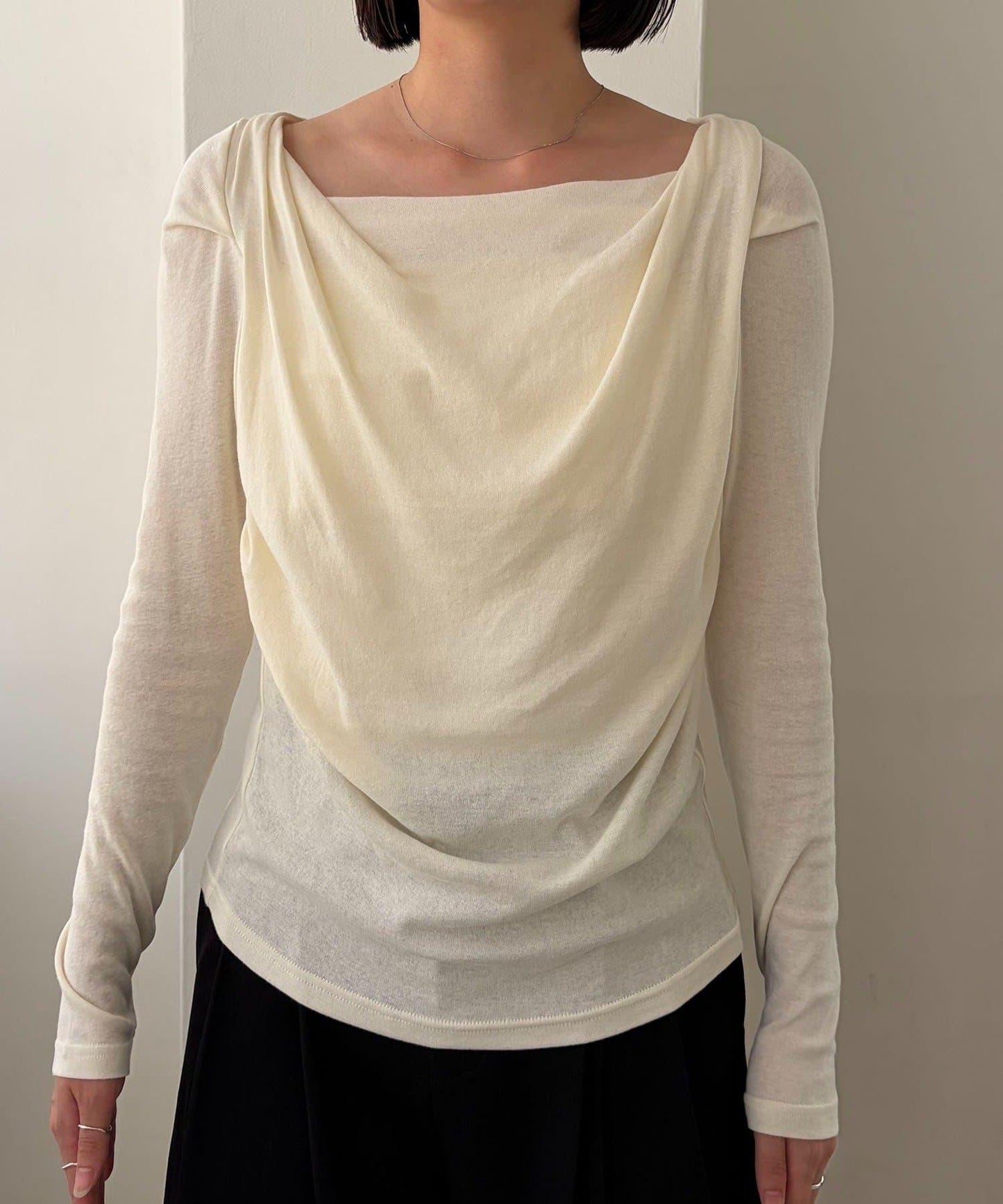 卷邊V領針織開衫
