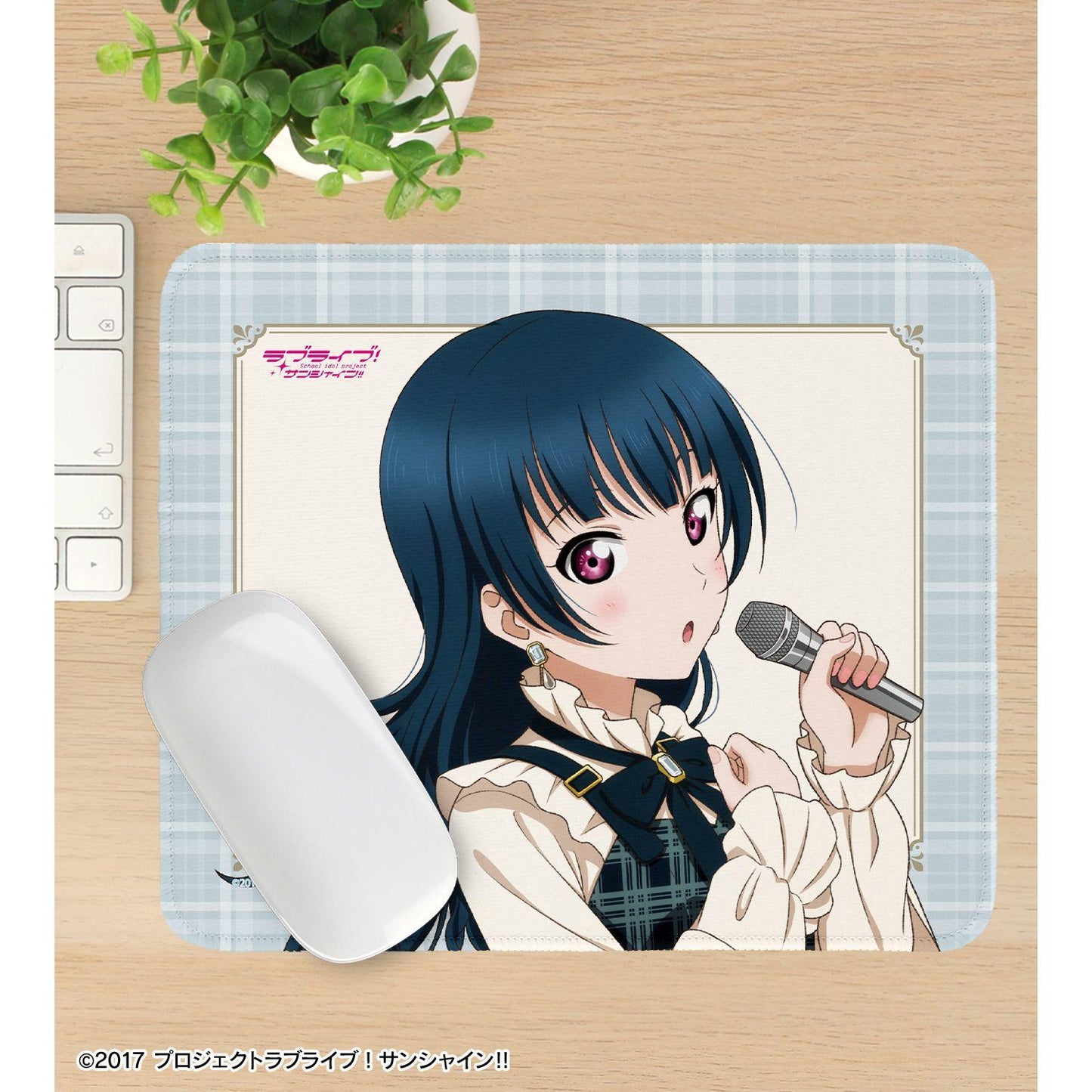 ラブライブ!サンシャイン!!(LoveLive!Sunshine!!) 描き下ろし 津島善子 格紋連衣裙衣裝ver. 鼠標墊