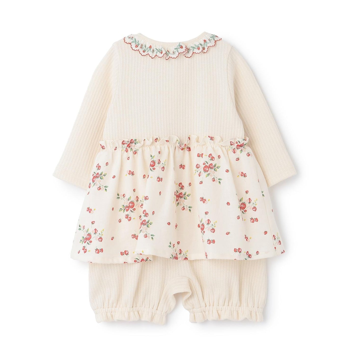 野草莓長袖連體衣【有機】【日本製】