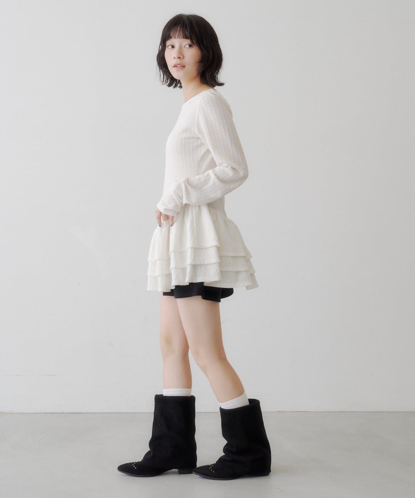 芭蕾舞風魚尾迷你連衣裙