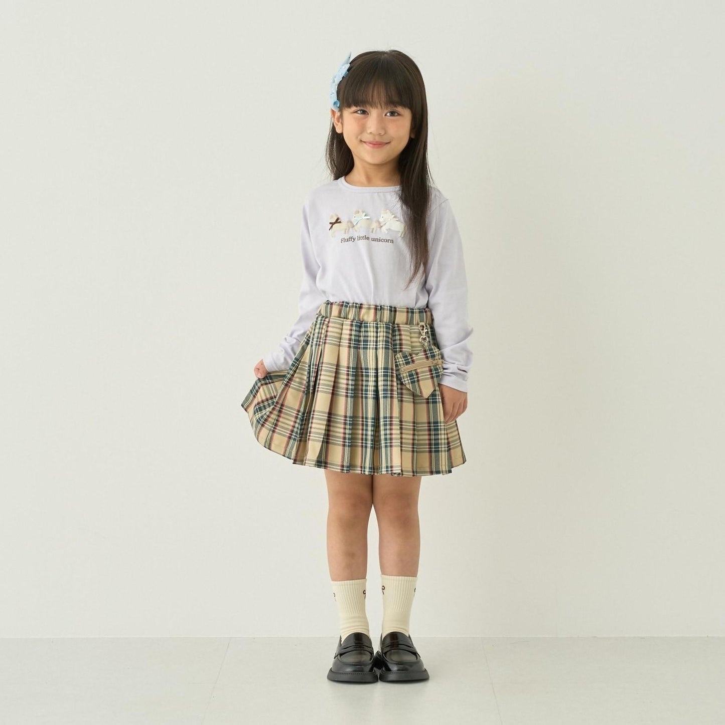 【ハロウィン】ハートポーチ付きチェックプリーツスカート