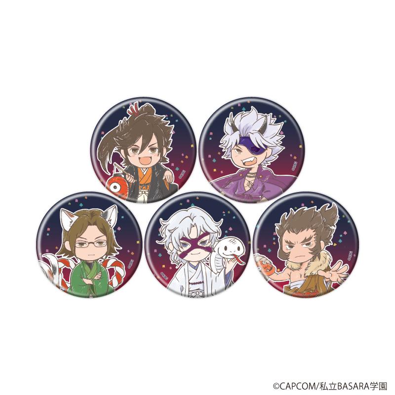 學園BASARA(學園BASARA) 百鬼夜行ver. 缶バッジ33 グラフアートイラスト コンプリートセット(全5種) 5個裝
