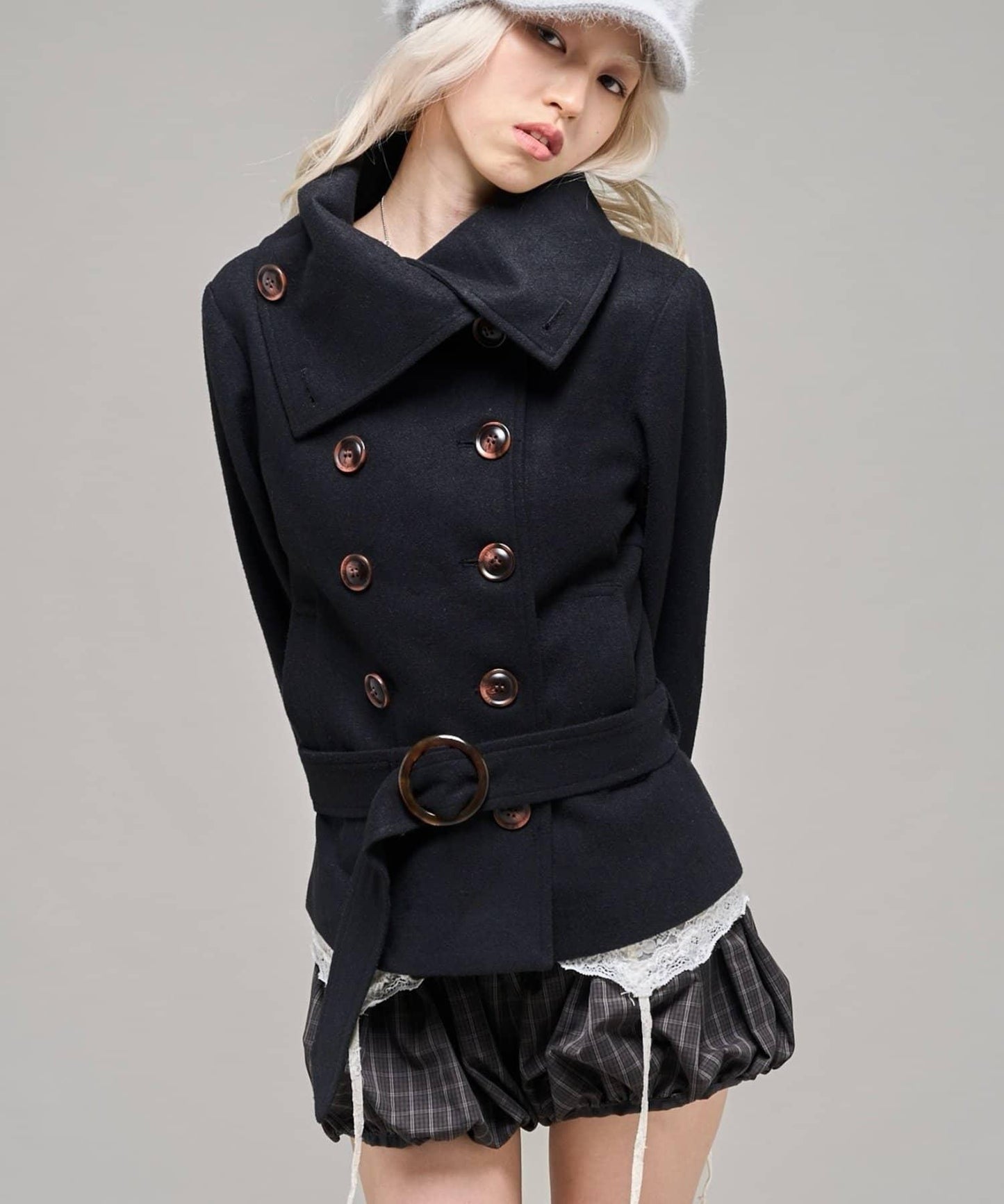 【26AW LOOK掲載品番】 闊腿腰帶派克大衣
