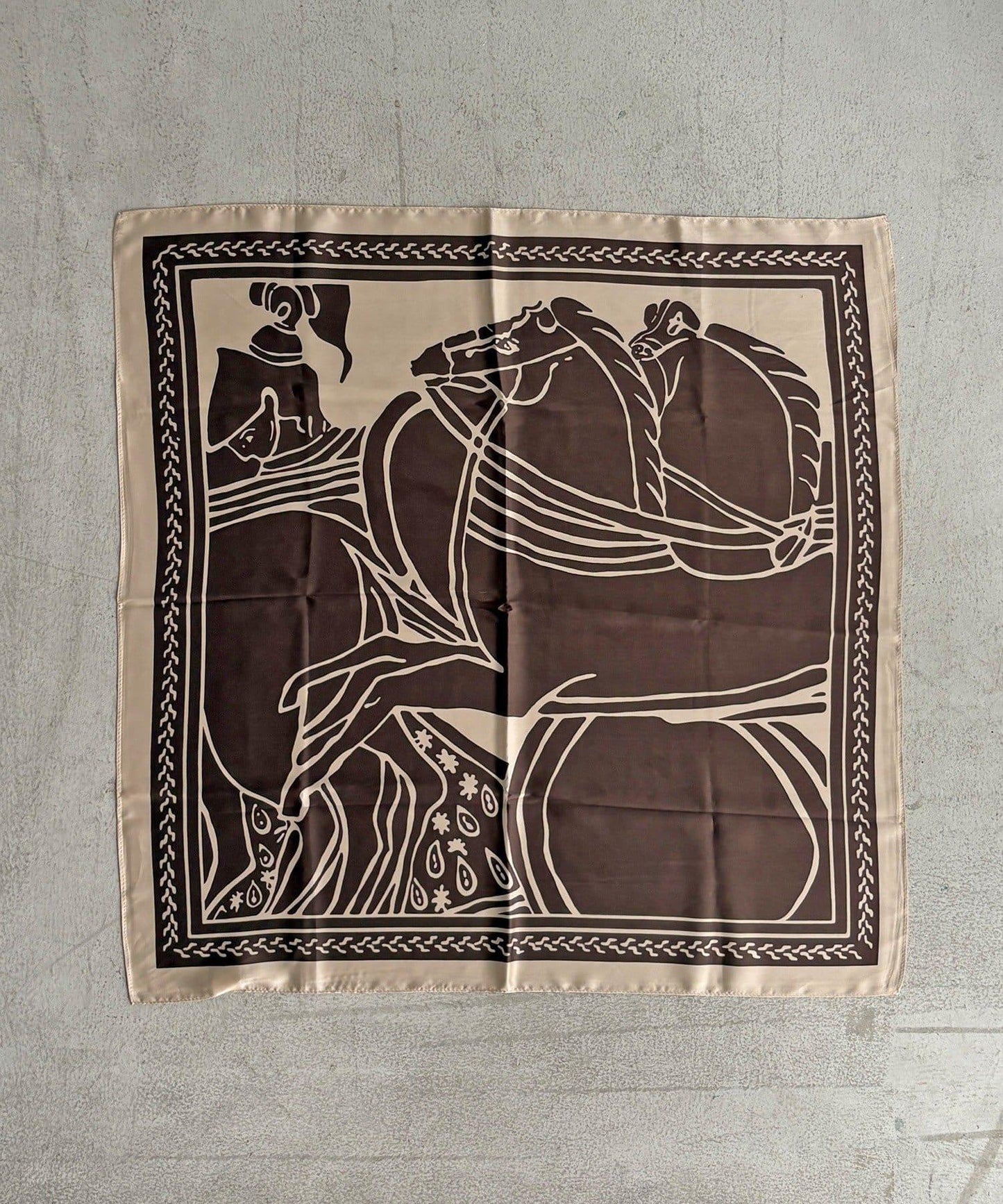DOUDOU 馬匹圖案印花絲巾 絲巾