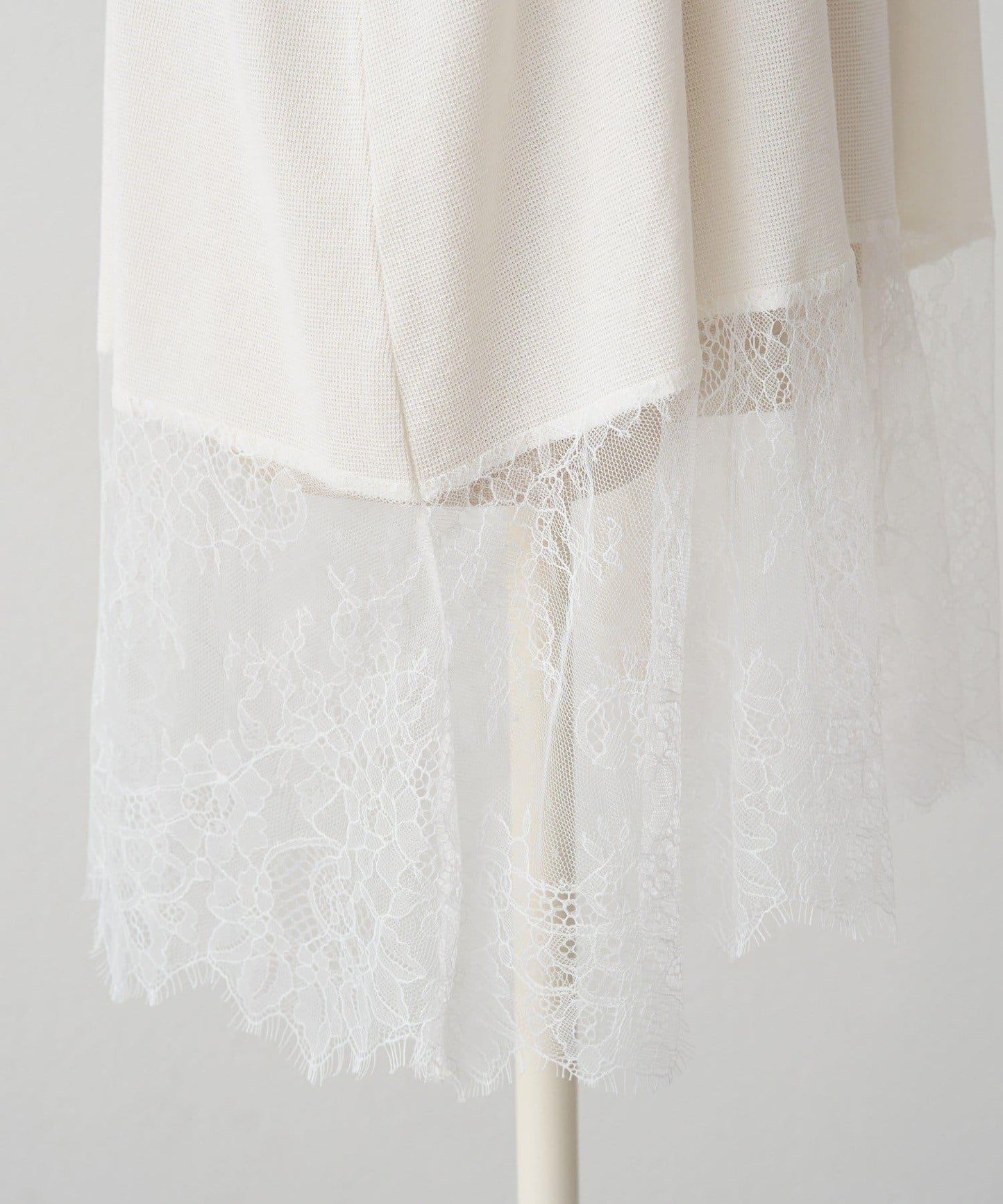 レースヘムシアーワッフルカットソー PUAL CE CIN