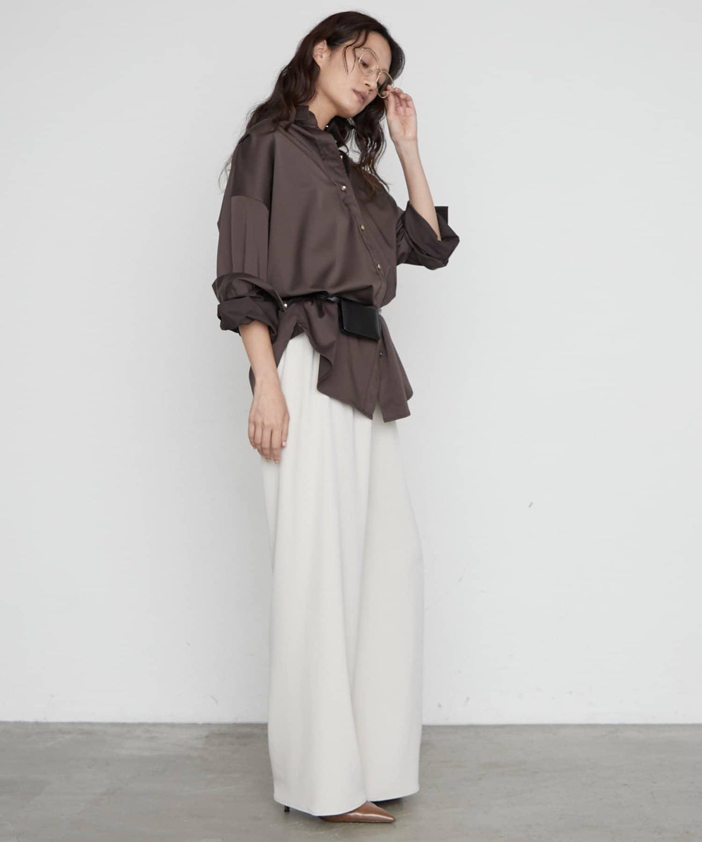 LOUNGEDRESS 4尺寸 羅紋腰頭 闊腿褲 聚酯纖維混紡 褲子