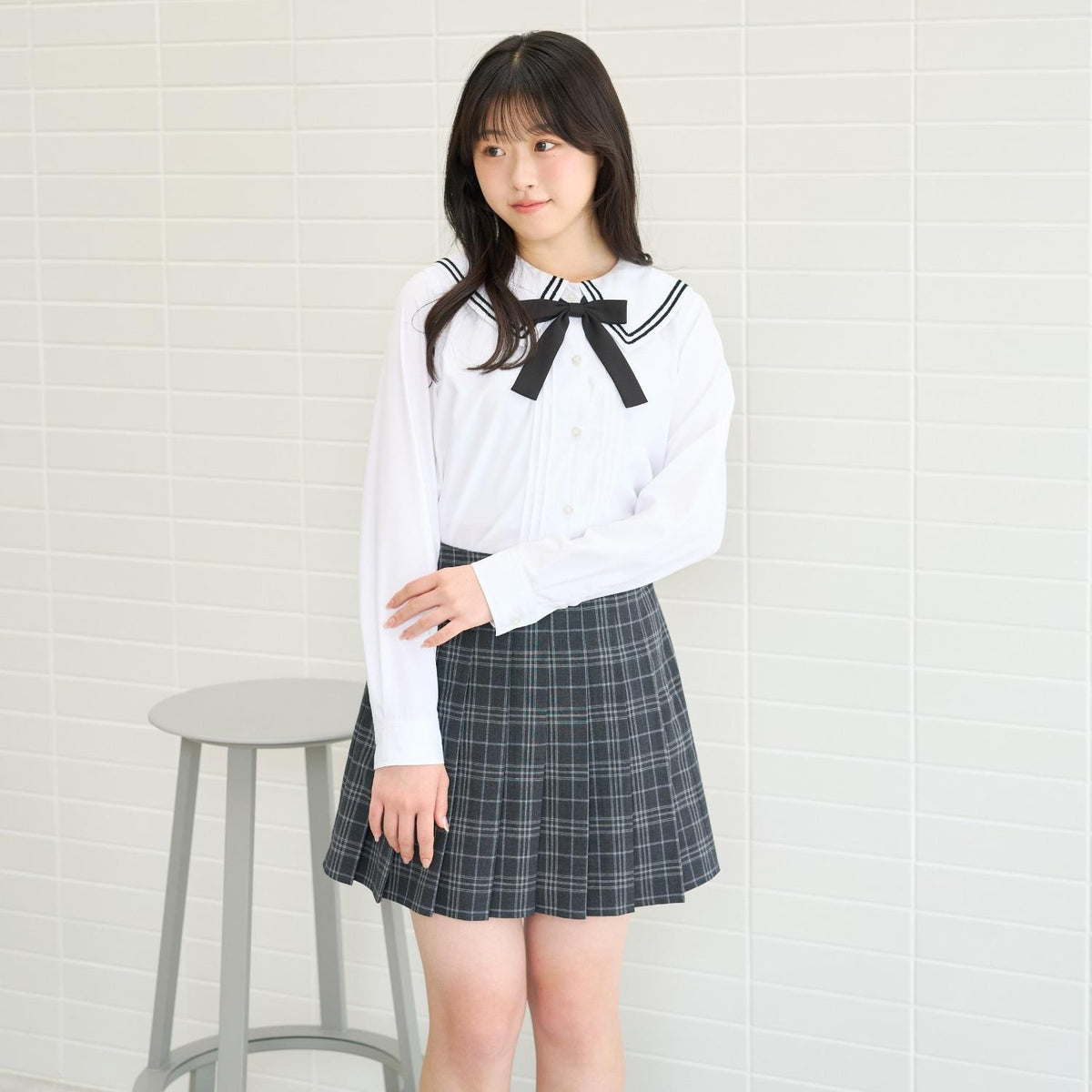 Lovetoxic 少女款セーラー衿ラインブラウス 卒服 畢業季 易打理 聚酯纖維混紡 襯衫