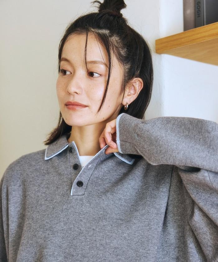 FREAK'S STORE 撞色假兩件 Polo 針織衫
