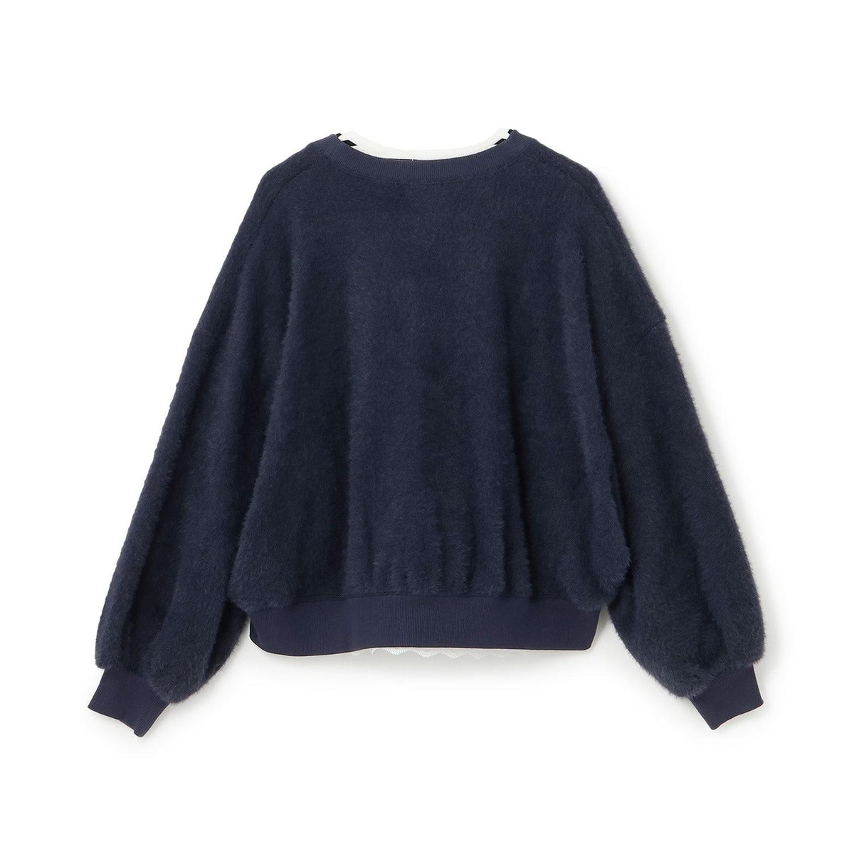 POM PONETTE AMI 2件套 刺繡徽章кардиган 蕾絲下襬T恤 連衣裙