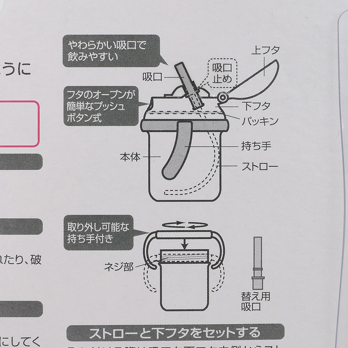 petit main 嬰兒吸管杯 訓練杯 學習杯 喝水杯 奶瓶 輔食工具