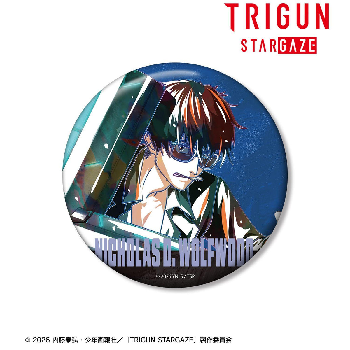 《槍神Trigun》STARGAZE 尼古拉斯·D·烏夫伍德 Ani-Art 100mm徽章 ver.2