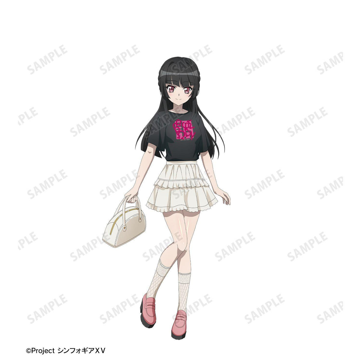 戰姬絕唱Symphogear XV 月讀調私服插畫款大廓形T恤男女同款S碼