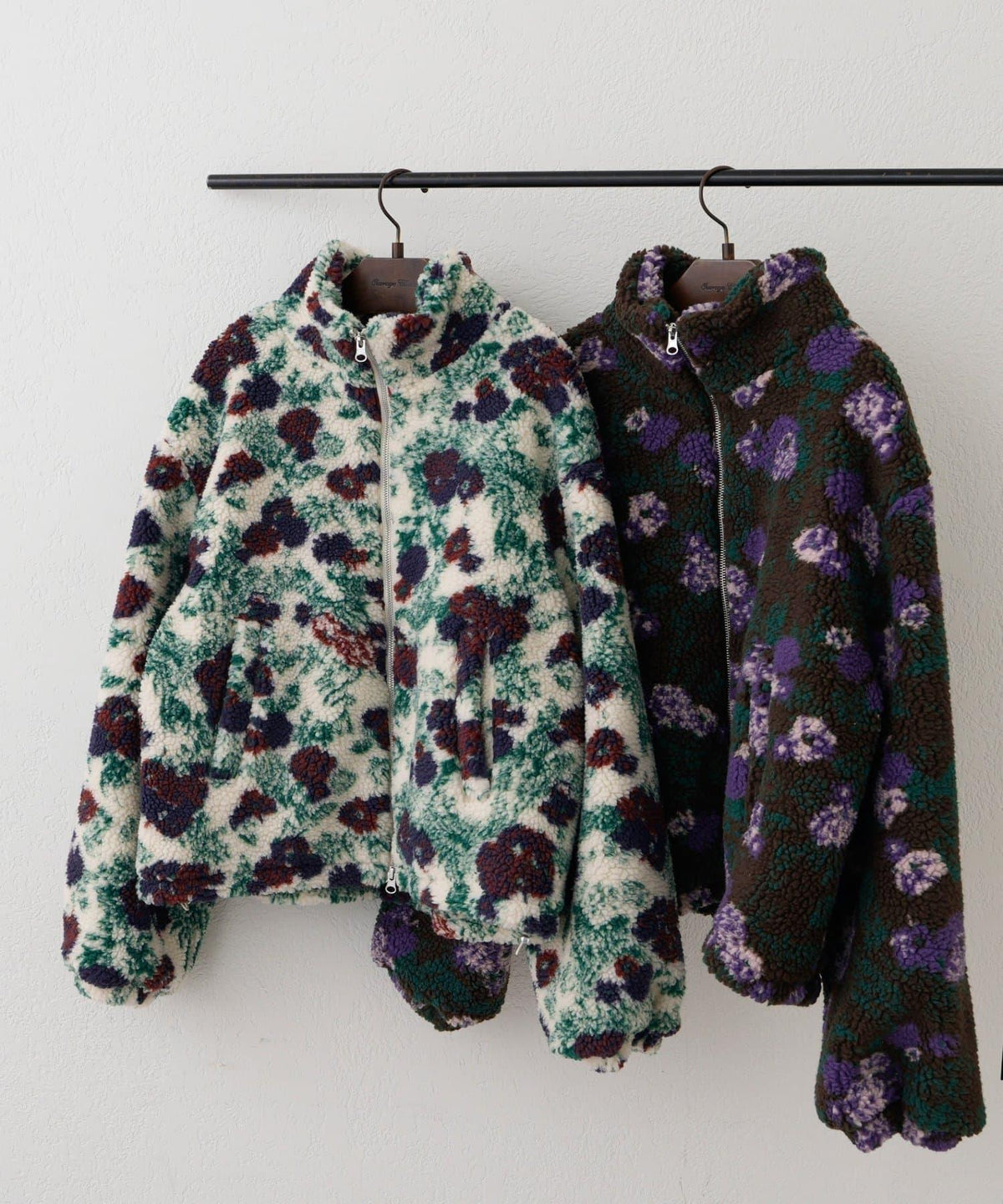 花朵拉鍊搖粒絨夾克