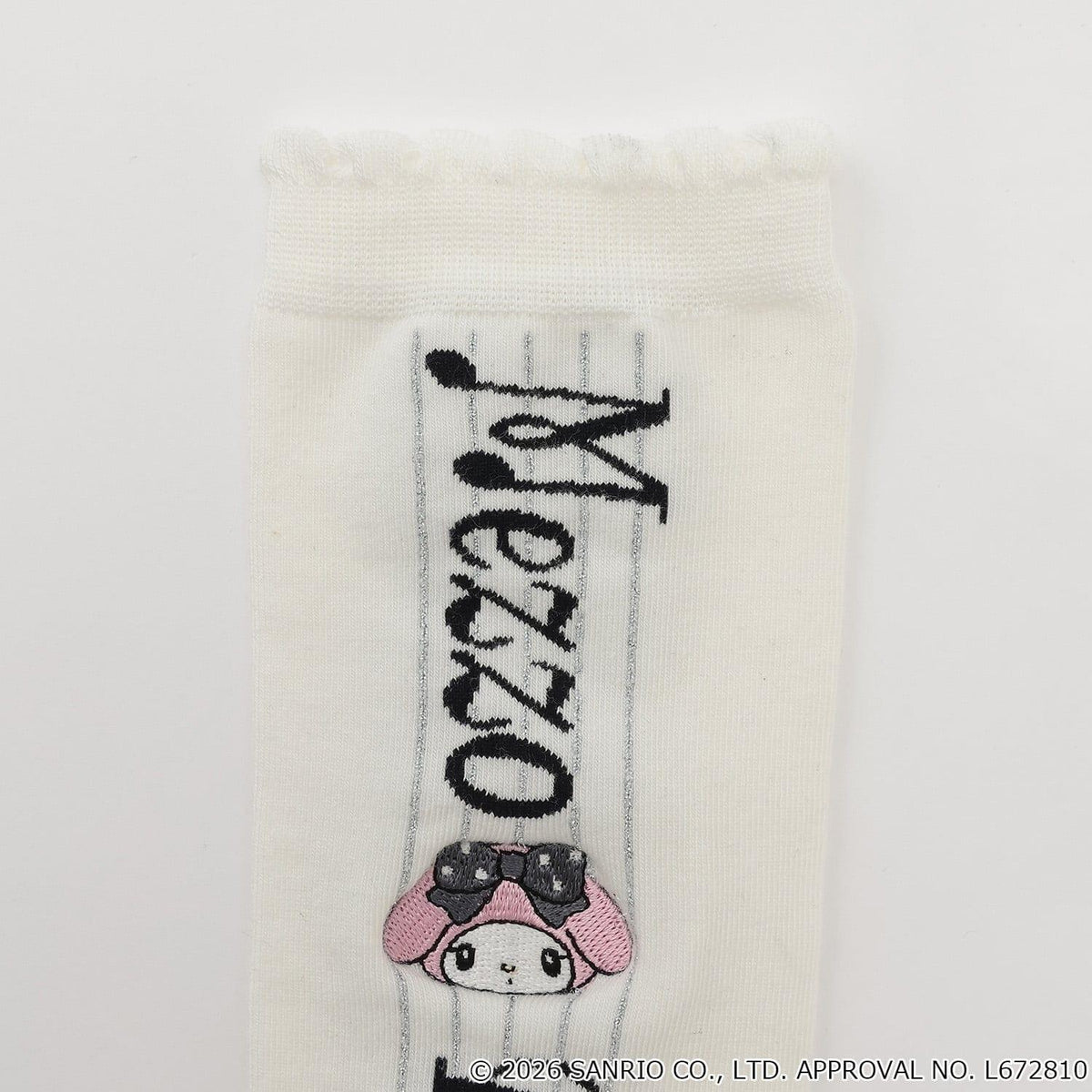 美樂蒂/庫洛米 聯名企劃 音符Logo 刺繡 高筒襪