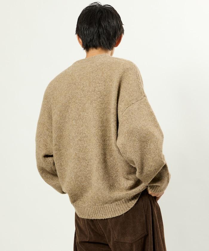 羊毛混紡針織圓領套頭衫