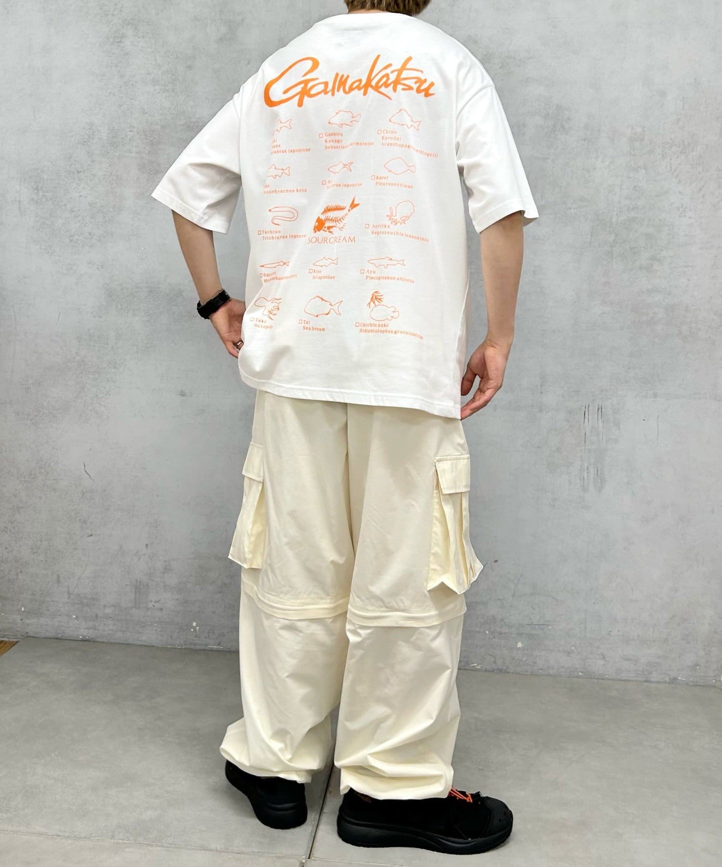Gamakatsu×Sourcream 魚拓FISH Logo大號T恤