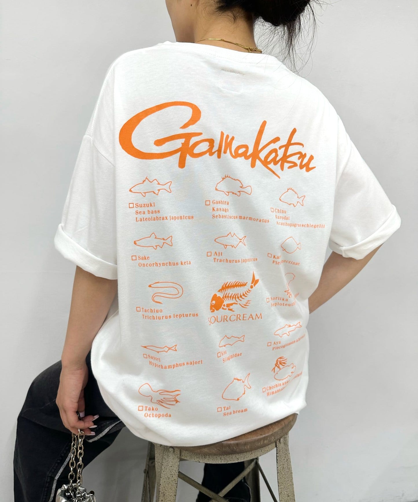 Gamakatsu×Sourcream 魚拓FISH Logo大號T恤