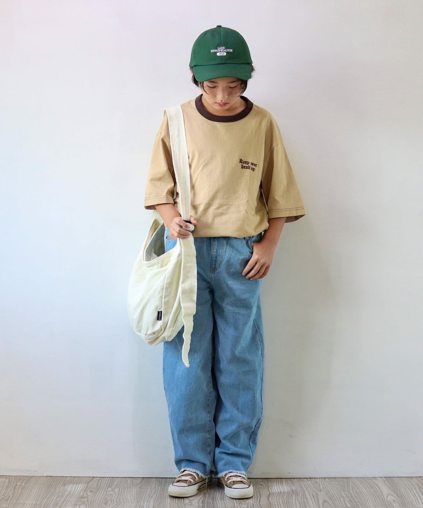 【KIDS】【TYPY DENIM】甘織り裾フリンジカーブデニム 【KIDS】【TYPY DENIM】甜美編織下襬流蘇曲線牛仔褲