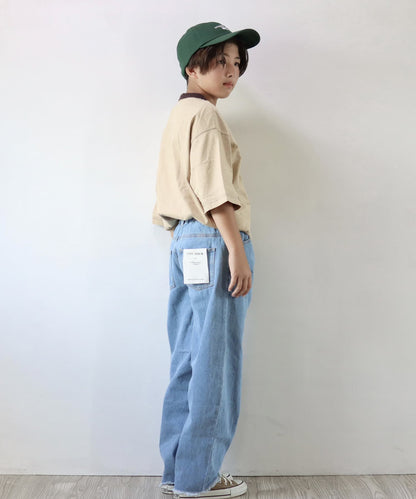 【KIDS】【TYPY DENIM】甘織り裾フリンジカーブデニム 【KIDS】【TYPY DENIM】甜美編織下襬流蘇曲線牛仔褲