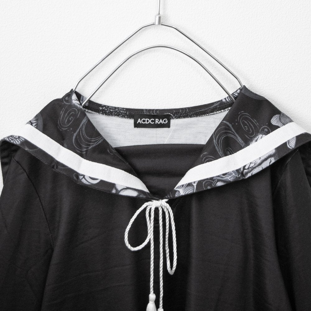 ACDC RAG 貓咪 長袖 水手領 上衣 灰色［特賣］ (RG4349GY)