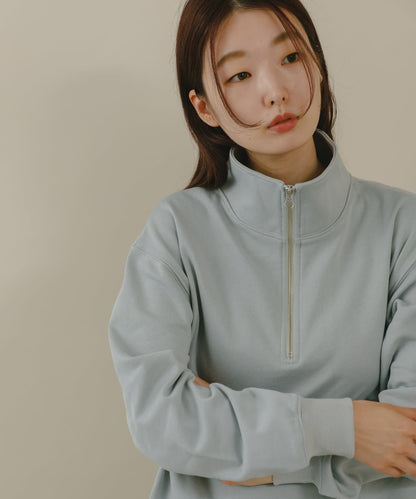 B 半拉鍊標誌衛衣