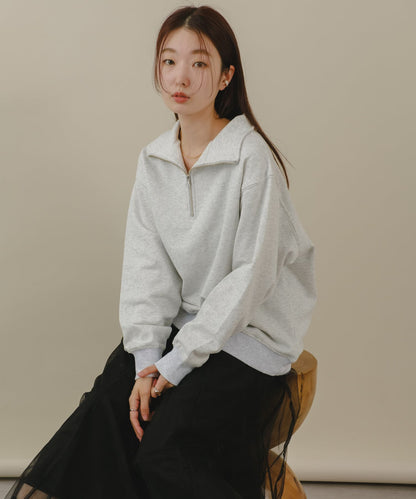 B 半拉鍊標誌衛衣