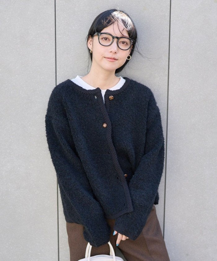 針織拼接開衫
