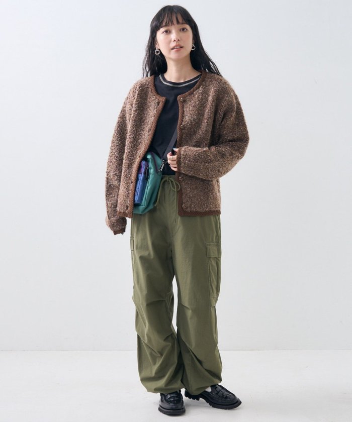 針織拼接開衫