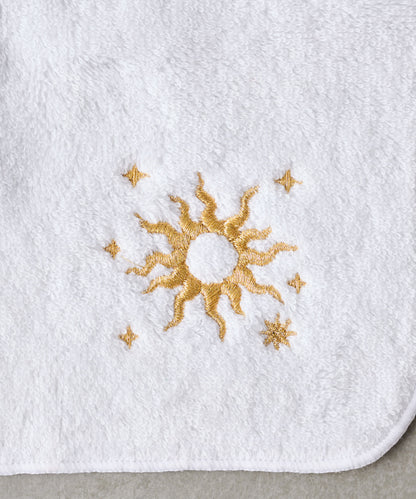 太陽和月亮 刺繡毛巾手帕