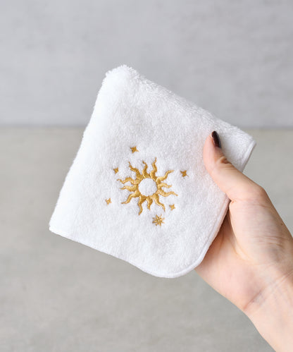 太陽和月亮 刺繡毛巾手帕