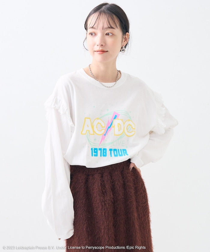 ACDC 徽標 蕾絲 長袖T恤