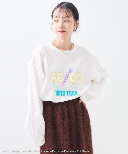 ACDC 徽標 蕾絲 長袖T恤