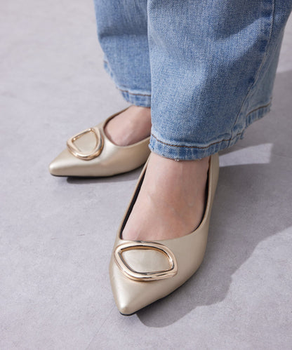 金色扣扁平鞋