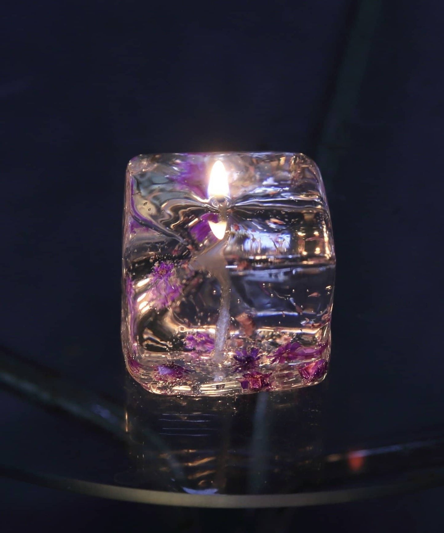 透明花蠟燭